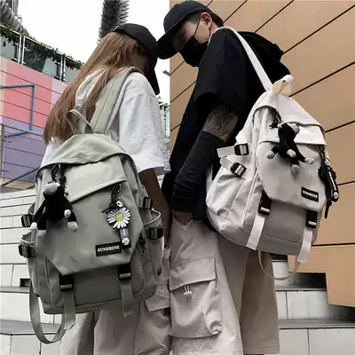 Large-capacity ins school bag female Korean version of high school college student backpack fashion trend wild junior high school student backpack male