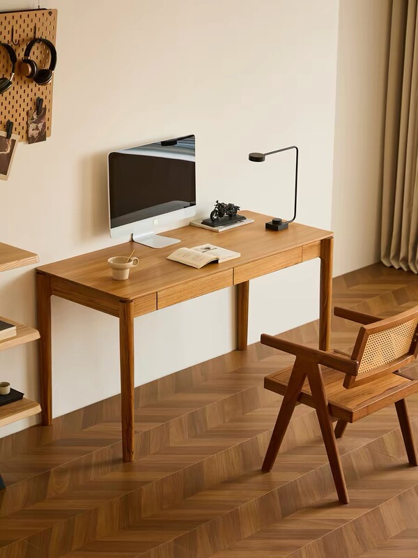 Burma Teak Desk Solid Wood Computer Desk Home Office Desk Writing Desk Study Desk and Chair Set
