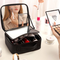 Avec Lamp Makeup Bag LED With Lamp Female Makeup Case Portable réglable Separator Mirror Full Screen Large Capacity Charge