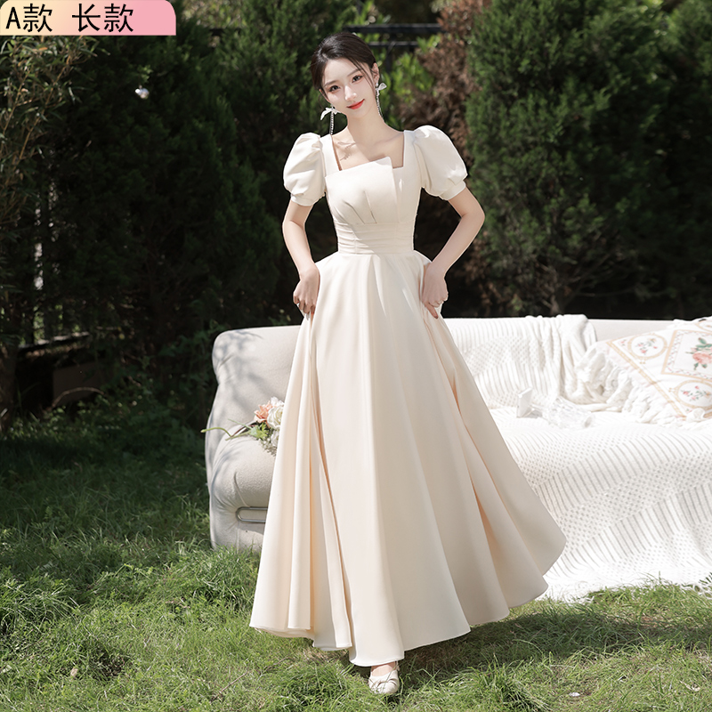  3XL+Long, summer, thin, champagne color, A-line   + $1.57 