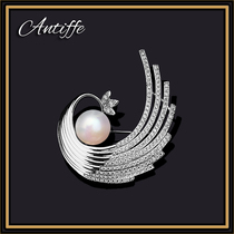 Korean version of simple atmosphere high-grade brooch female phoenix tail corsage coat coat luxury diamond-set pin buckle suit accessories