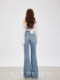 [Wang Yu Shan] Flared Jeans for Women, High-Waisted Wide-Leg Long Pants, Autumn and Winter Floor-Length Bell-Bottom Pants, Yun Shen 9301