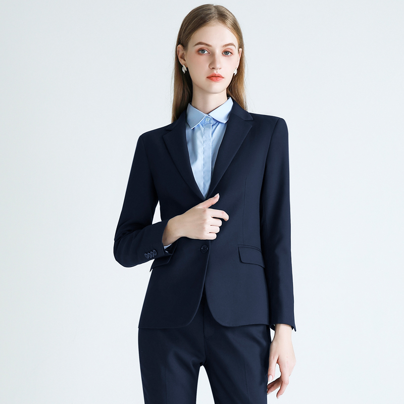 Navy Blue Suit Formal Wear Women's Professional Suit Spring and Autumn Civil Servant Interview Suit Elegant Commuting Workwear Jacket Navy Blue Suit Formal Wear Women's Professional Suit Spring and Autumn Civil Servant Interview Suit Elegant Commuting Workwear Jacket
