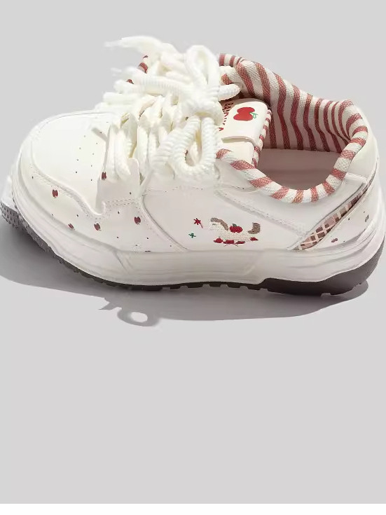 British Dhwa Women's White Sneakers 2026 Spring and Autumn New Style Student Niche Casual Hong Kong Style Sports Thick-Soled Sneakers