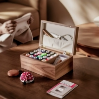 Модернизированная магнитная фланелевая модель из массива орехового дерева (нитка 500 м, 20 катушек ниток + 12 швейных инструментов)