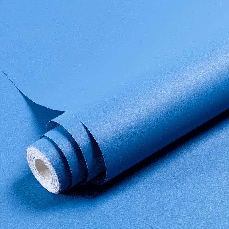 Blue Wallpaper Self-adhesive Waterproof Waterproof Bedroom Dormitory Commercial Decoration Background Wallpaper in Wind Instant Paste