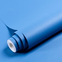 Blue Wall Paper Self-Adhesive Waterproof Damp-proof Bedroom Dormitory Commercial Decoration Background Wall Appliqua Wallpaper Ins Wind time sticker