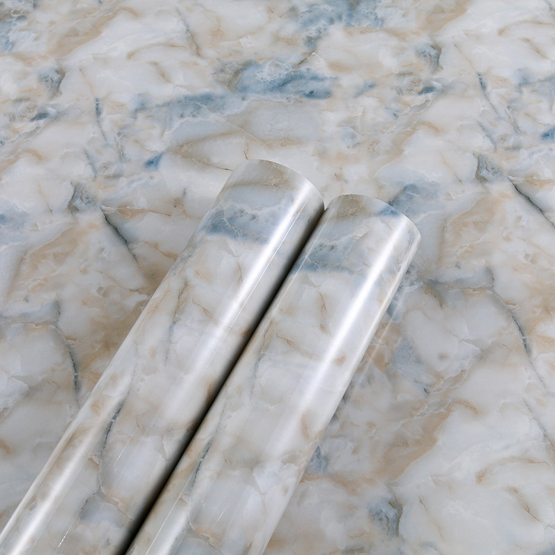 Marble kitchen oil-proof sticker high temperature anti-scalding waterproof stove wallpaper self-adhesive wallpaper desktop furniture renovation