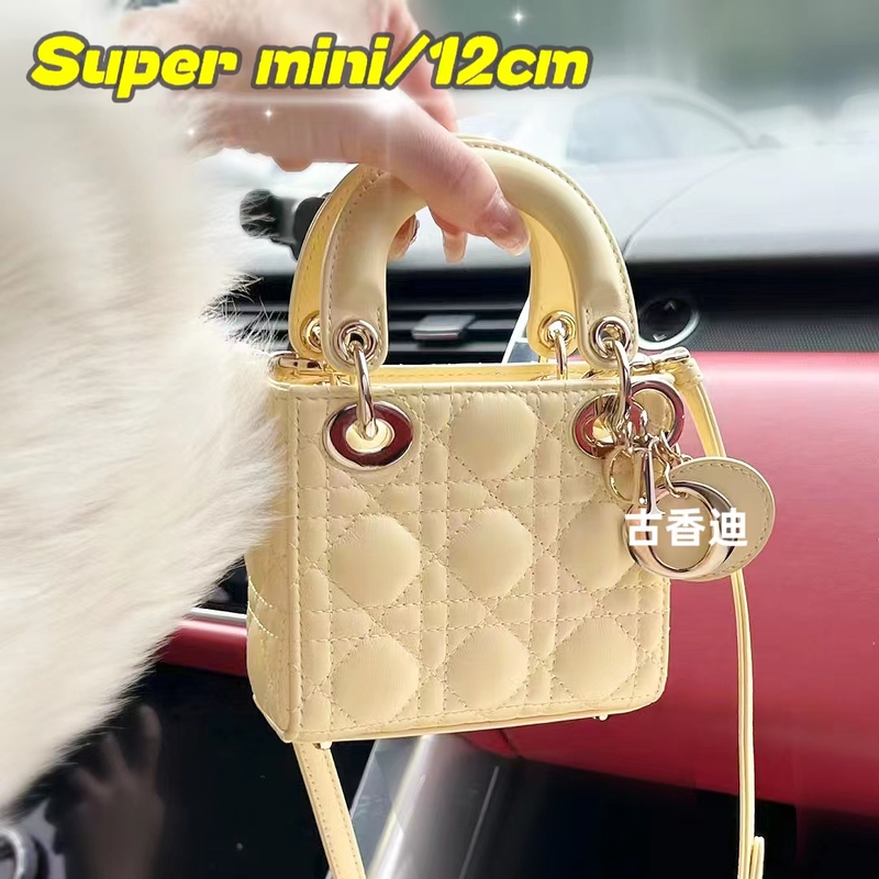 Super Mini Micro Patent Leather Sheepskin Chain Crossbody Lady Dior Bag Lipstick Bag Small Clutch Bag for Women