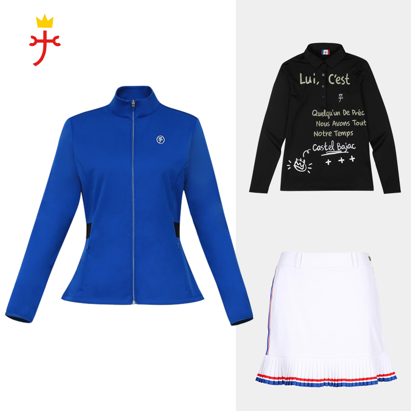 South Korea export women's ball uniform Korean version fashion casual spring and autumn high-neck sports moisture-absorbing quick-drying zipper golf jacket - Taobao