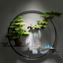 New Chinese Iron Art Pendant Round Wall Decoration Living Room Genguan Sofa Background Wall Simulation Greet Visitors Loose Wall