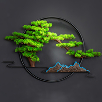 New Chinese Iron Art Wall Decoration Hotel Dining Room Wall Decoration Tea Room Genguan Wall-mounted Solid Simulation Greet Visitors Pine Pendant