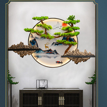 New Chinese Wall Wall Decoration With Light Entrance to the family Living Room Sofa background Pendant Tea Room Cubist Welcome Guest Pine Wall Decoration