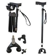 Aluminum alloy telescopic cane elderly crutches three-legged anti-slip walking stick