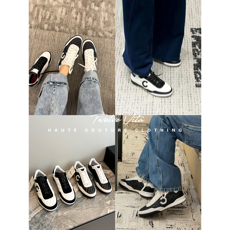 Twelve Vita Is High-End and Versatile! 26S Black and White Color-Blocked Argyle Pattern German Training Shoes Casual Sneakers Twelve Vita Is High-End and Versatile! 26S Black and White Color-Blocked Argyle Pattern German Training Shoes Casual Sneakers