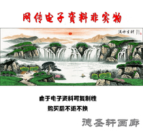 GH-86 landscape painting feng shui patron living room zhao cai decorative painting flowing water wealth chinese painting large mural new Chinese style