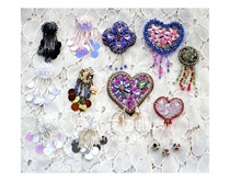 Handmade beaded cloth stickers fashion patch patch patch patch diy earrings tassel beaded decorative decals inlaid diamond patch cloth embroidery