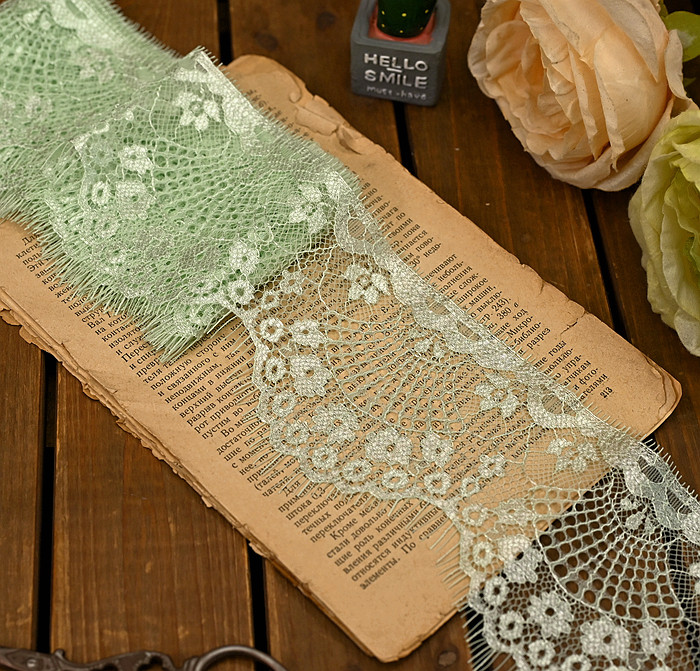 DIY farbige Wimpern Spitzenbesatz mit Blumenmuster für Rock Saum Ärmel Ausschnitt Kleidung Unterwäsche Stoffbesatz – Detail 21