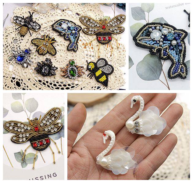 Upscale Hand Sewn Nail Beads Decoration Clothing Bouquet Applie Flowers DIY Shoes Hat Jacket Bag Bag Breaking Hole and Decorative Accessories