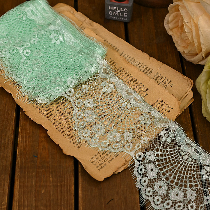 DIY farbige Wimpern Spitzenbesatz mit Blumenmuster für Rock Saum Ärmel Ausschnitt Kleidung Unterwäsche Stoffbesatz – Detail 19