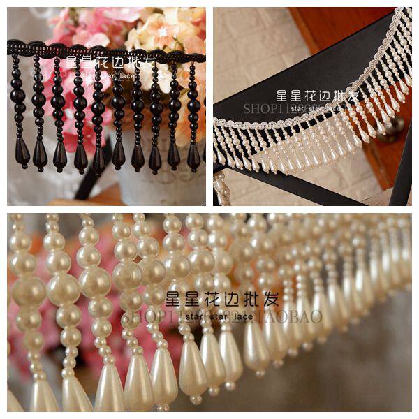Heavy industry Hanging beaded Su pearl lace DIY curtains Home textile Stage clothing headdress bag decorative accessories
