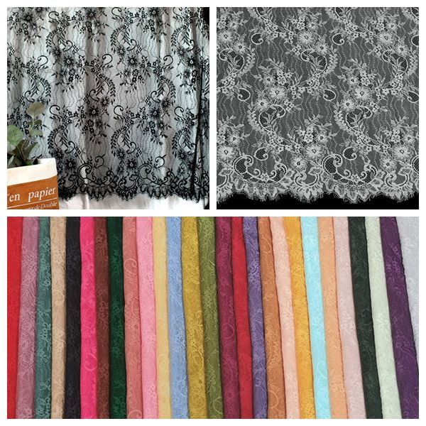 3m Long 1.5m Wide Eyelash Lace Mesh Fabric Clothing Skirt Fabric Decorative Curtain Lace Fabric