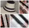 Hand sewn pearl wool clothing accessories Elastic beaded lace Handmade DIY clothes decorative accessories Beaded material