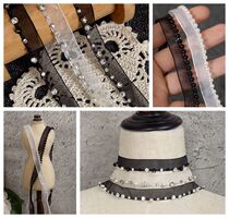 Mesh yarn ribbon rhinestone pearl lace belt accessories DIY wedding headwear clothing stitching home textile material decoration