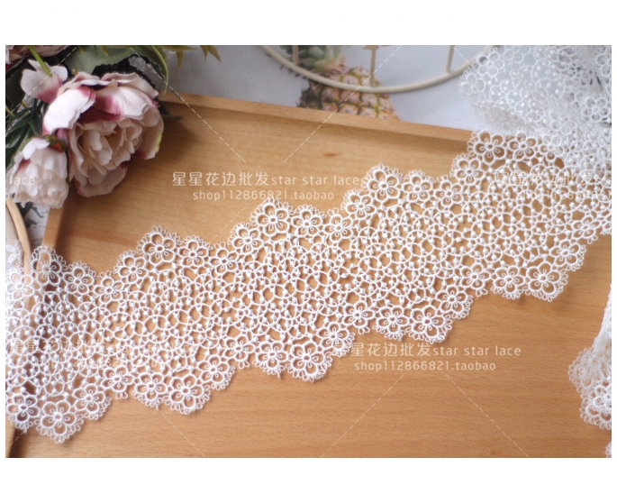 9 cm rộng 9 cm đen và trắng polyester ren trang trí ren tinh tế Tự làm mạng che mặt đám cưới đồ thủ công quần áo vật liệu phụ kiện - Công cụ & vật liệu may DIY