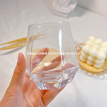 Buy one get one free simple transparent six-sided cup glass cup high color value Net red water cup drinking Cup home