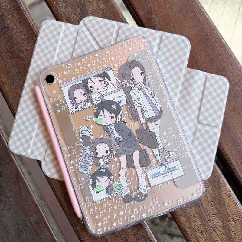 Inmybag's "Incoming Call" Case Is Suitable for iPad 11Th Generation Without Pen Slot, Air 8 Protective Case with Magnetic Detachable Pro 11inch Acrylic Back Panel
