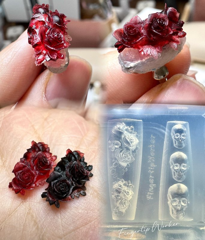 Fingertipworker｜Original Dark, Bloody, and Beautiful Niche Skull and Rose Mold