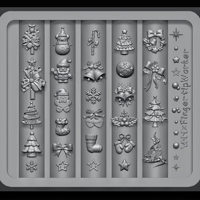 Fingertip Worker |   Yhh (Yinghe) | Co-Branded 2025 Christmas Nail Art, Lace Molds