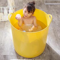 Large childrens bath bucket plastic Children Baby baby bath tub bath tub home can sit round middle and big children