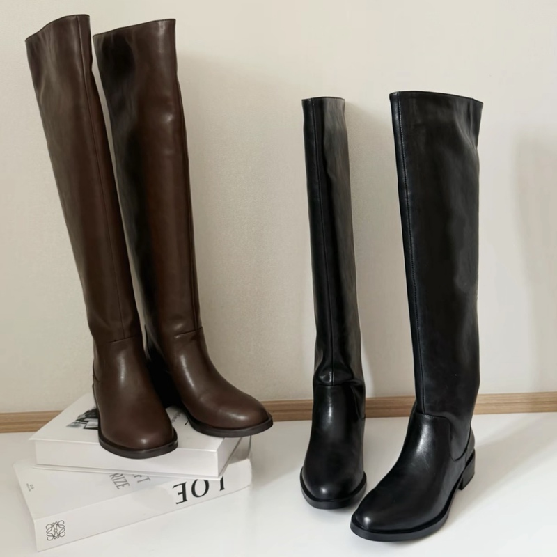 Jiaozi Straight-Leg Over-The-Knee Boots, Autumn and Winter Relaxed High Boots, Over-The-Knee Boots Jiaozi Straight-Leg Over-The-Knee Boots, Autumn and Winter Relaxed High Boots, Over-The-Knee Boots
