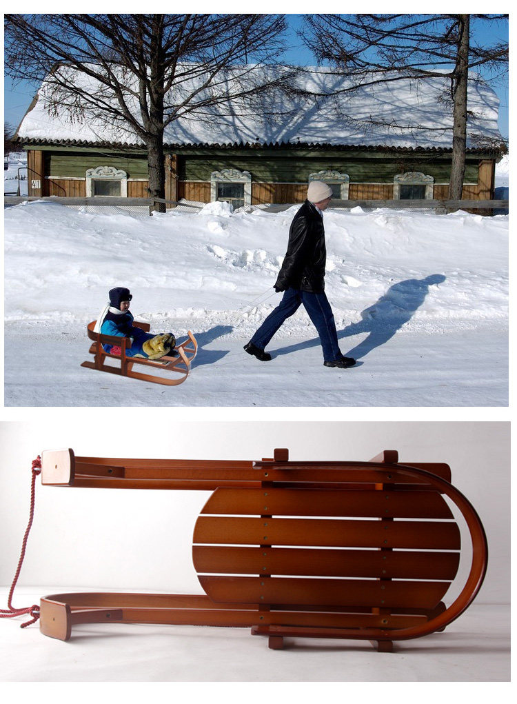 Лыжные доски 覆古木制雪橇木质婴儿滑雪车船型滑雪板冰雪爬犁收藏橱窗展示道具