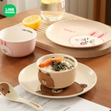 Line Friends Блюда 2 человека наборы дома, рис, рис, палочки для палочек для комбинированного мультфильма