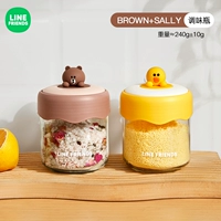 Баночка для приправ с крышкой - набор из двух предметов тип КОРИЧНЕВЫЙ + тип САЛЛИ (с ложечкой)