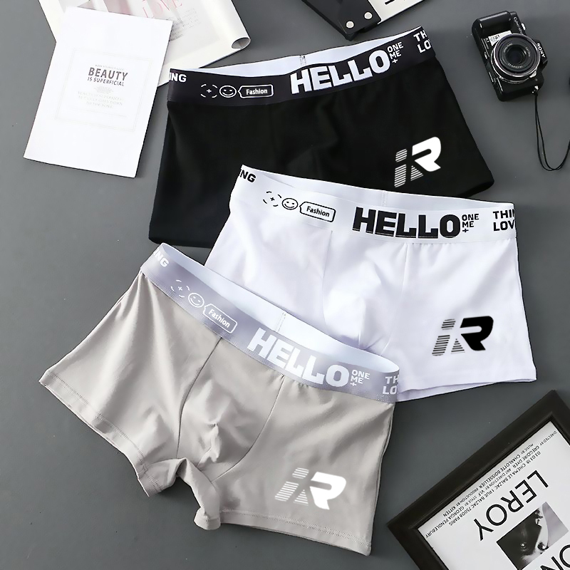 High-Quality 3-Pack Men's Underwear, Breathable and Antibacterial Boxer Briefs, Sporty and Trendy, Personalized Four-Corner Shorts High-Quality 3-Pack Men's Underwear, Breathable and Antibacterial Boxer Briefs, Sporty and Trendy, Personalized Four-Corner Shorts