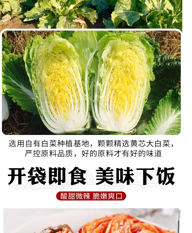 韩国泡菜正宗辣白菜袋装1000g