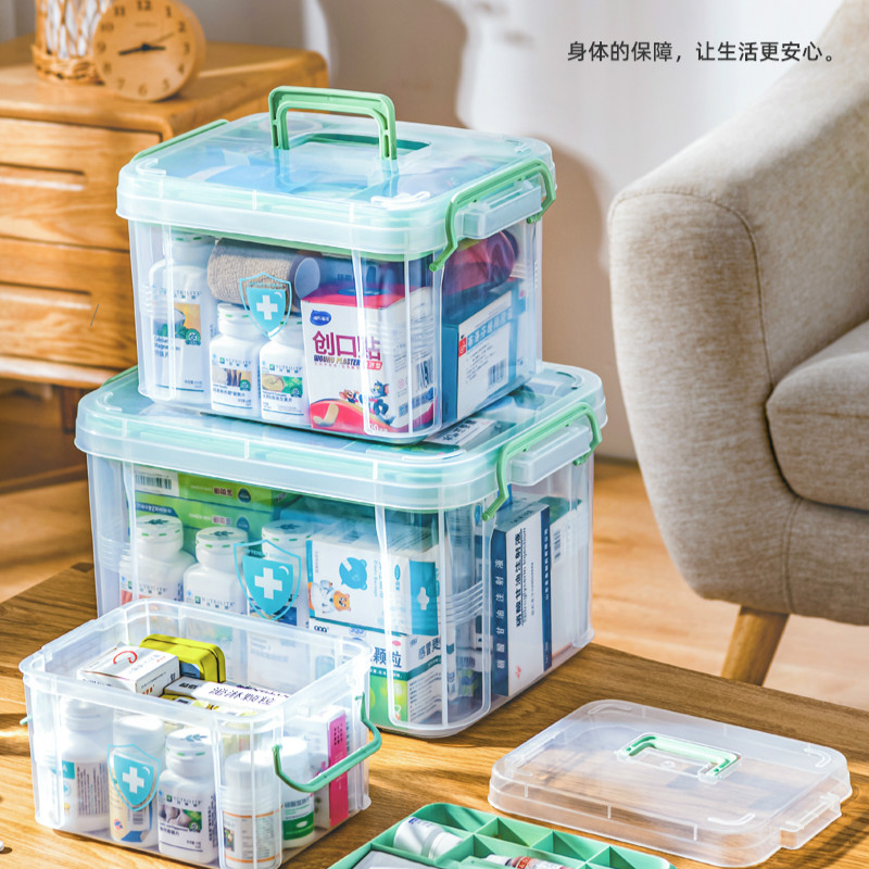 Multilayer medicine box Family charge goods containing box Small medicine box Home Large-capacity Medical Large Number First Aid Box