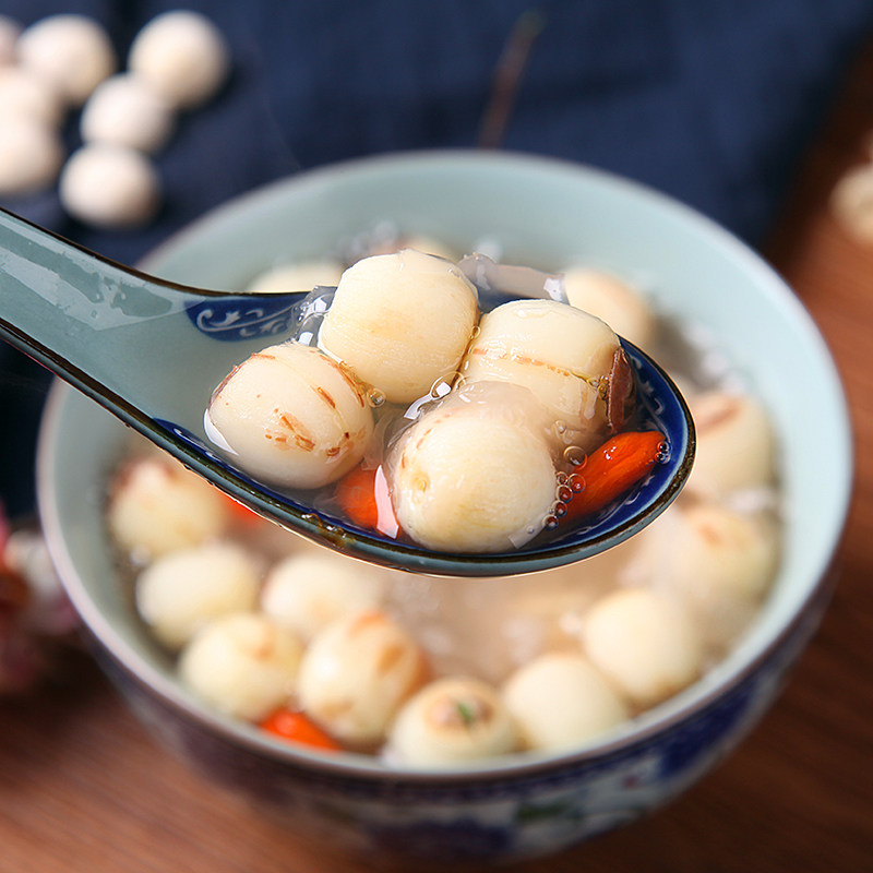 Zhenyun fresh coreless dermabrasion white lotus seed High quality Xianglian Tong core inch three lotus soft waxy sulfur-free can take silver fungus 250g