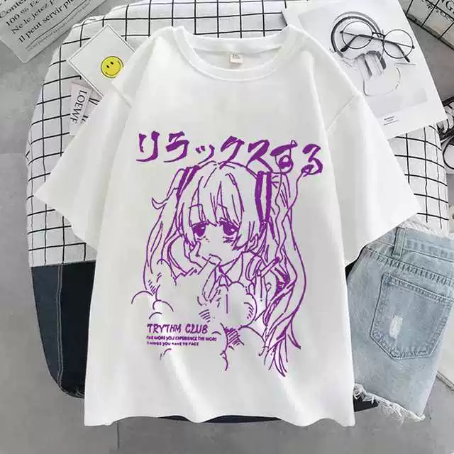 [Oversized T Shirts Anime Y2k Women's T Shirt Print Clothing]
