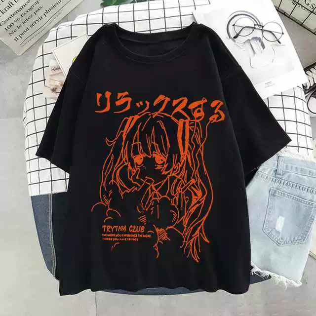 [Oversized T Shirts Anime Y2k Women's T Shirt Print Clothing]
