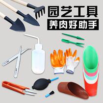 Horticulture Multi-meat tool suit Multi-meat plant Balcony Raised Flowers Mini Three Sets Shovels Hoe Hoe Tool