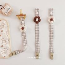 INS Korean small flower baby pacifier clip anti-fall chain teether pacifier anti-fall rope toy anti-lost rope
