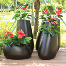 GRP Oval Flowerpots Spot Nordic Ground Floor Large Vase Mall Hotel Flower Bowl Outdoor Square Beauty Chen Flower