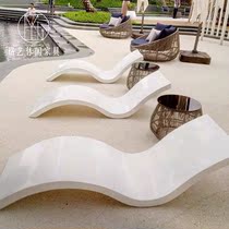 FRP leisure chair creative lying bed outdoor beach shaped design Waterproof sun pool lazy recliner direct sales