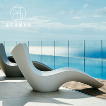 FRP creative hot spring pool beach lounge chair fashion design outdoor shaped custom bed direct sales