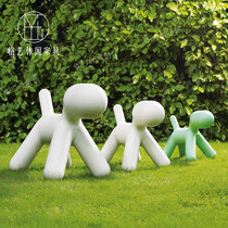 FRP pony bench creative puppy modeling mall rest area children waiting chair Nordic beauty leisure chair